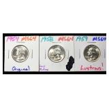 (3) 90% SILVER WASHINGTON QUARTERS