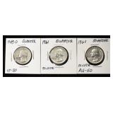 1961, 62 & 48-D WASHINGTON QUARTERS