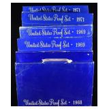 UNITED STATES PROOF SETS (2)1968, (2)1969, (2)1971