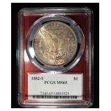 1882-S MORGAN DOLLAR PCGS MS65