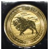 2017 CANADA 1/4 OZ GOLD BUFFALO .9999 FINE