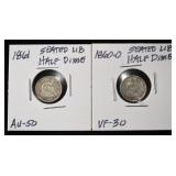 1860-O & 1861 SEATED LIBERTY HALF DIME