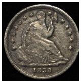 1838 SEATED LIBERTY HALF DIME
