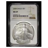 2004 AMERICAN SILVER EAGLE NGC MS69