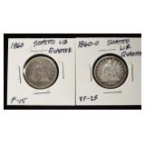 1860-P&O SEATED LIBERTY QUARTERS