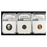 (3) MIXED GRADED COINS
