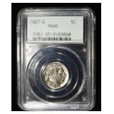 1937-D BUFFALO NICKEL PCGS MS65