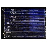 (2) 1999, 2001-2003 & (1) 2000 QUARTERS PROOF SETS