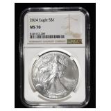 2024 AMERICAN SILVER EAGLE NGC 70