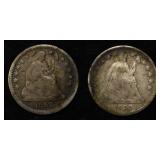 1858 & 1857 SEATED LIBERTY HALF DIMES