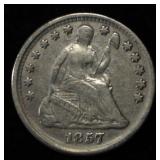 1857 SEATED LIBERTY HALF DIME FINE