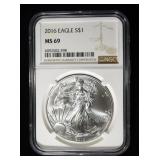 2016 AMERICAN SILVER EAGLE NGC MS69