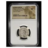 AD 247-249 PHILLIP II AR DOUBLE-DENARIUS NGC XF