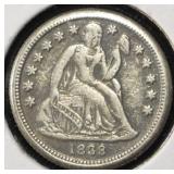 1838 SEATED LIBERTY HALF DIME