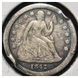 1842-O SEATED LIBERTY DIME