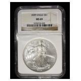 2009 AMERICAN SILVER EAGLE  NGC MS69