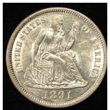 1891 LIBERTY SEATED DIME