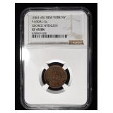 1861-65 NEW YORK GEORGE HYENLEIN NGC XF 45 BN