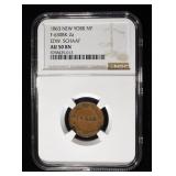 1863 NEW YORK EDW. SCHAAF NGC AU50BN