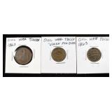 (3) CIVIL WAR TOKENS