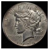 1928 PEACE DOLLAR AU CLEANED