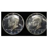 (2) 90% SILVER 1964 KENNEDY HALF DOLLARS PROOF BU