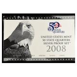 2008 50 STATE 25C SILVER PROOF SET