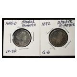 1892 & 1895-O BARBER QUARTERS