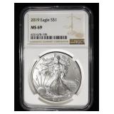 2019 AMERICAN SILVER EAGLE NGC MS69