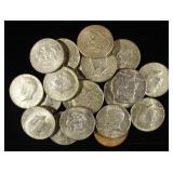 (20) 40% SILVER KENNEDY HALF DOLLARS