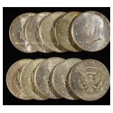 (10) 90% SILVER KENNEDY HALF DOLLARS