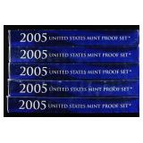(5) 2005 MINT PROOF SETS