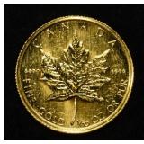 1984 $5 1/10TH OZ  GOLD MAPLE LEAF