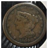 1854 BRAIDED HAIR HALF CENT