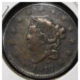 1817 CORONET HEAD 13 STARS CENT