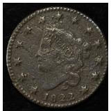1822 CORONET HEAD CENT