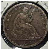 1871-S SEATED LIBERTY HALF DOLLAR