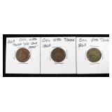 (3) CIVIL WAR TOKENS