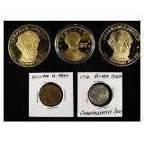 (5) MEDALS AND TOKENS SOME SILVER