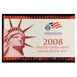 2008 SILVER PROOF SET INCOMPLETE