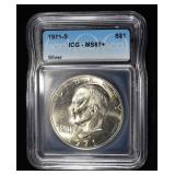 1971-S SILVER EISENHOWER DOLLAR ICG MS67+