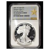 2021-W AMERICAN SILVER EAGLE NGC PF70 ULTRA CAMEO