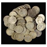 (50) 90% SILVER ROOSEVELT DIMES