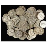 (50) MERCURY DIMES