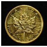 1985 $5 GOLD 1/10TH OZ  MAPLE LEAF