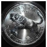 2016 CANADIAN COUGAR 1 OZ .999 SILVER ROUND