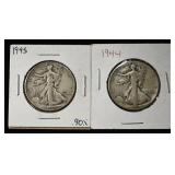 1944 & 1945 WALKING LIBERTY HALF DOLLARS