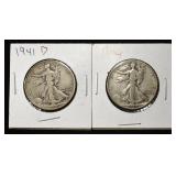 1941-D & 1944 WALKING LIBERTY HALF DOLLARS