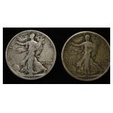 1917-S & 1936-D WALKING LIBERTY HALF DOLLARS