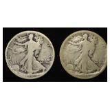 1916-P&D WALKING LIBERTY HALF DOLLARS